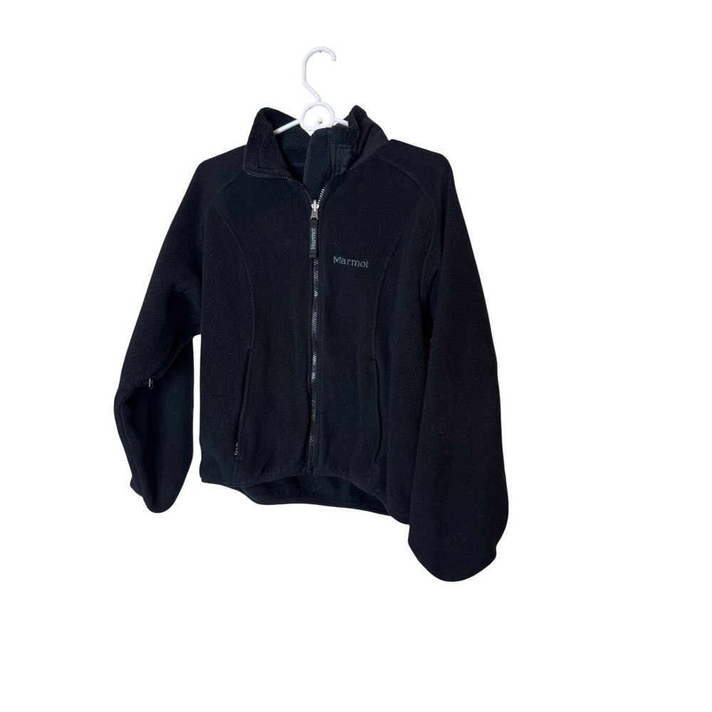 Marmot Jacket Womens Medium Black Polartec Fleece Full Zip Made In Canada